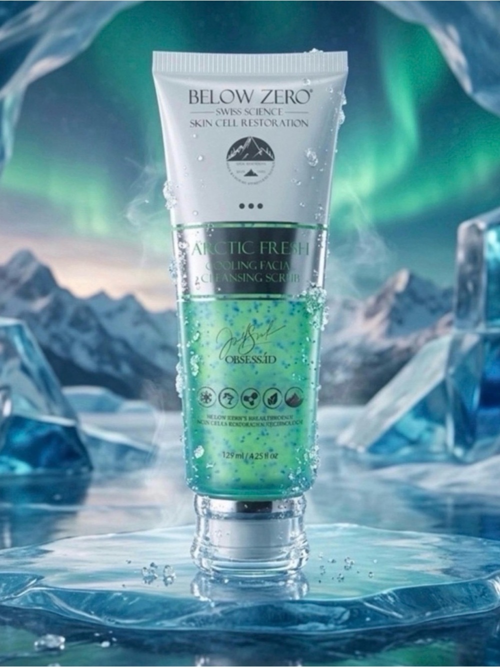 Below Zero Arctic Fresh Cooling Facial Cleansing Scrub ~ Retail $150